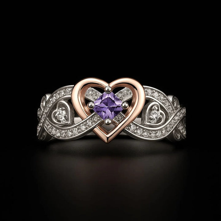 WorldNorse Freyja’s Heart Amethyst Love Knot Ring - UK Size Y (US 12) - image 0
