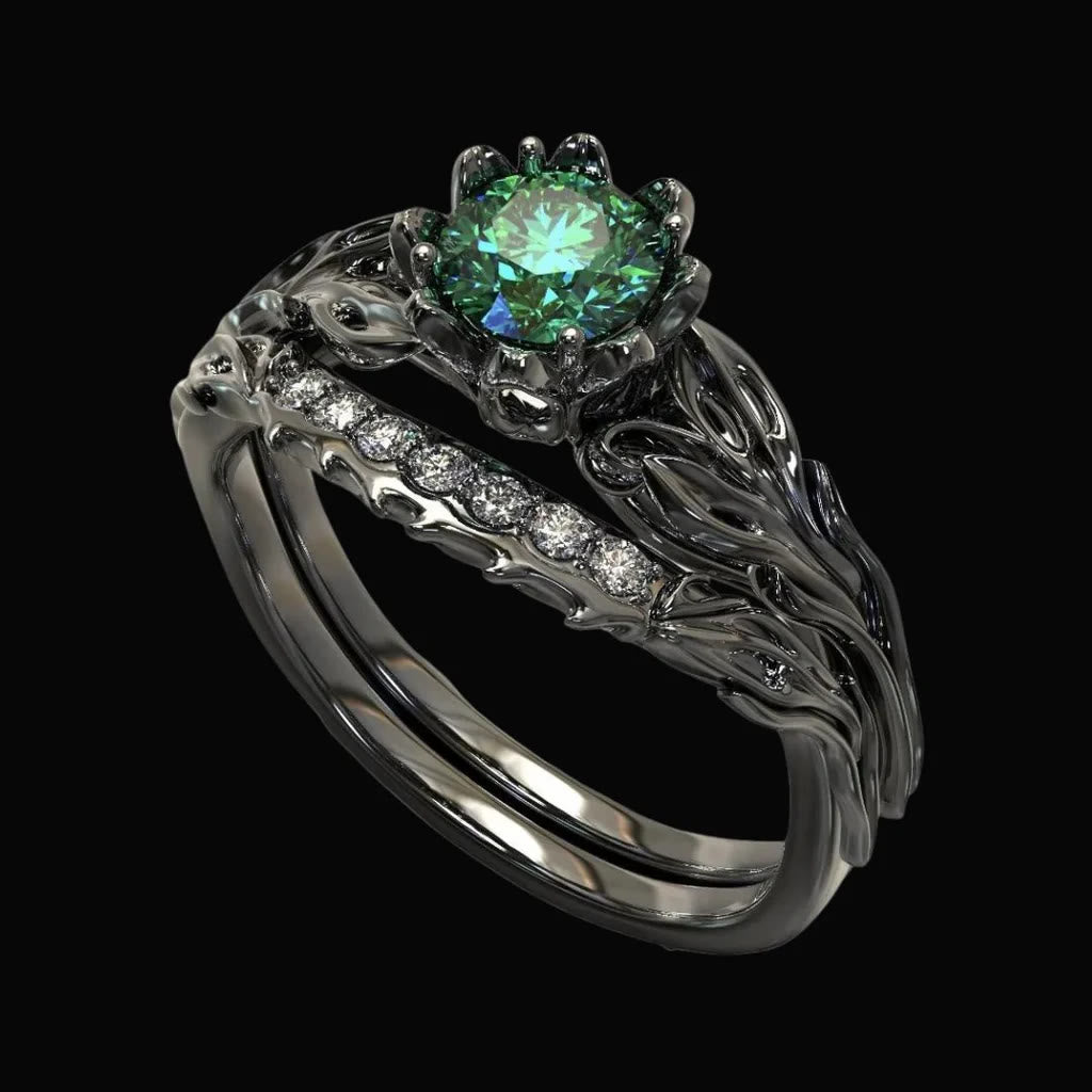 WorldNorse Forest Symphony Emerald Ring - UK Size V1/2 (US 11) - image 0