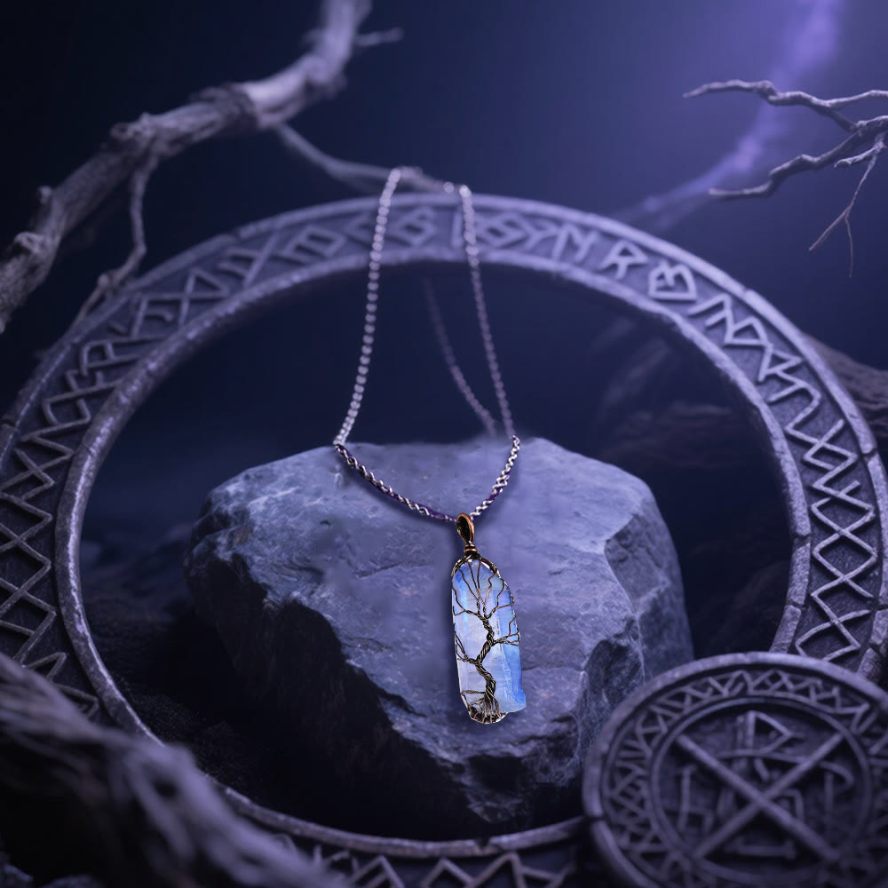 WorldNorse Yggdrasil Entwined Crystal Necklace