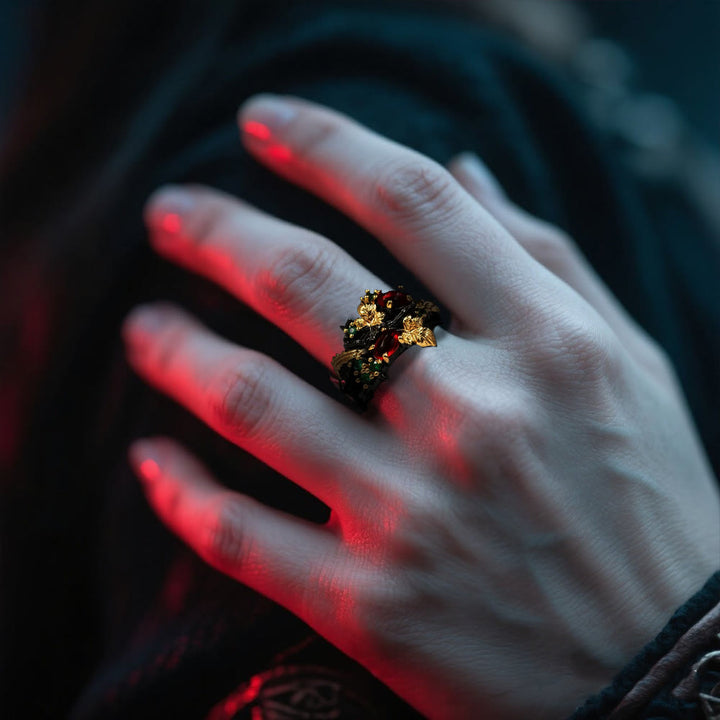WorldNorse The Ruby Leaf Ring - image 2