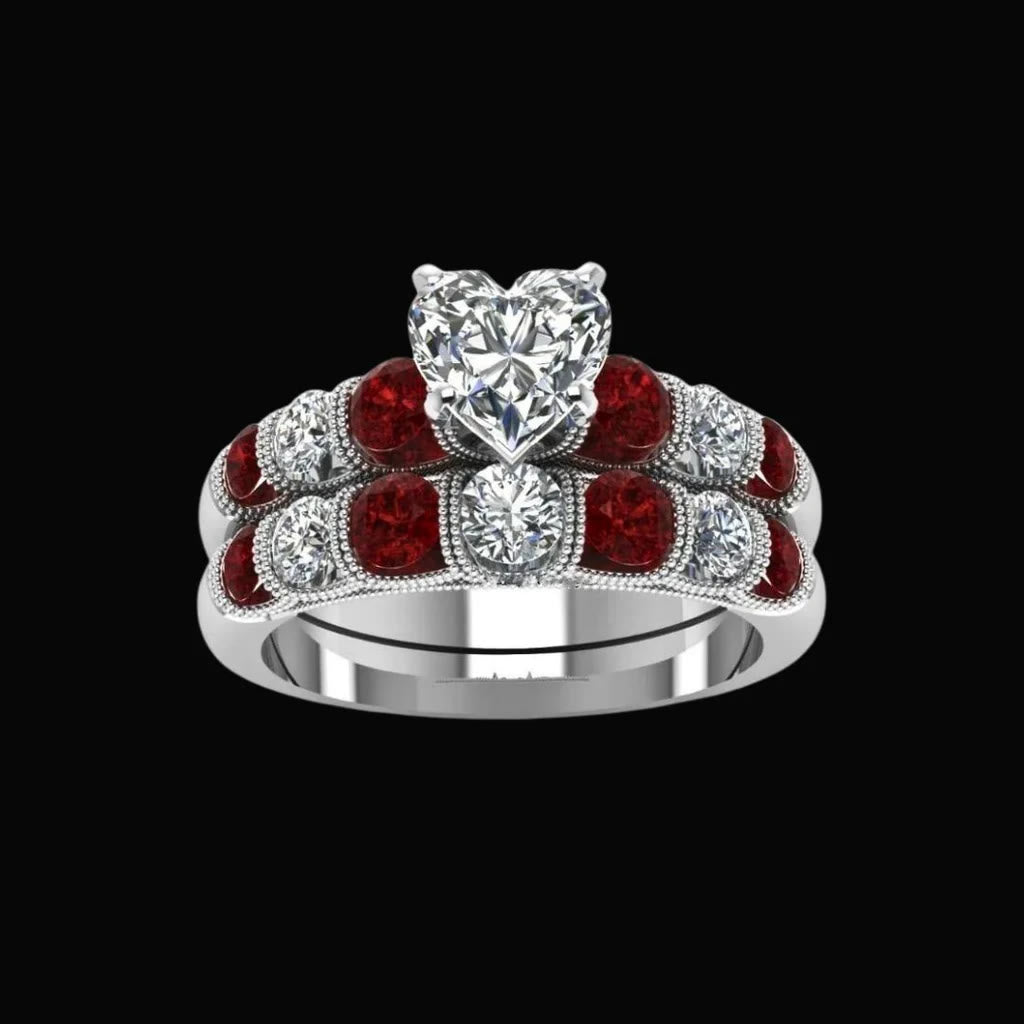 WorldNorse Freyja's Heart Garnet Ring - UK Size Y (US 12) - image 0