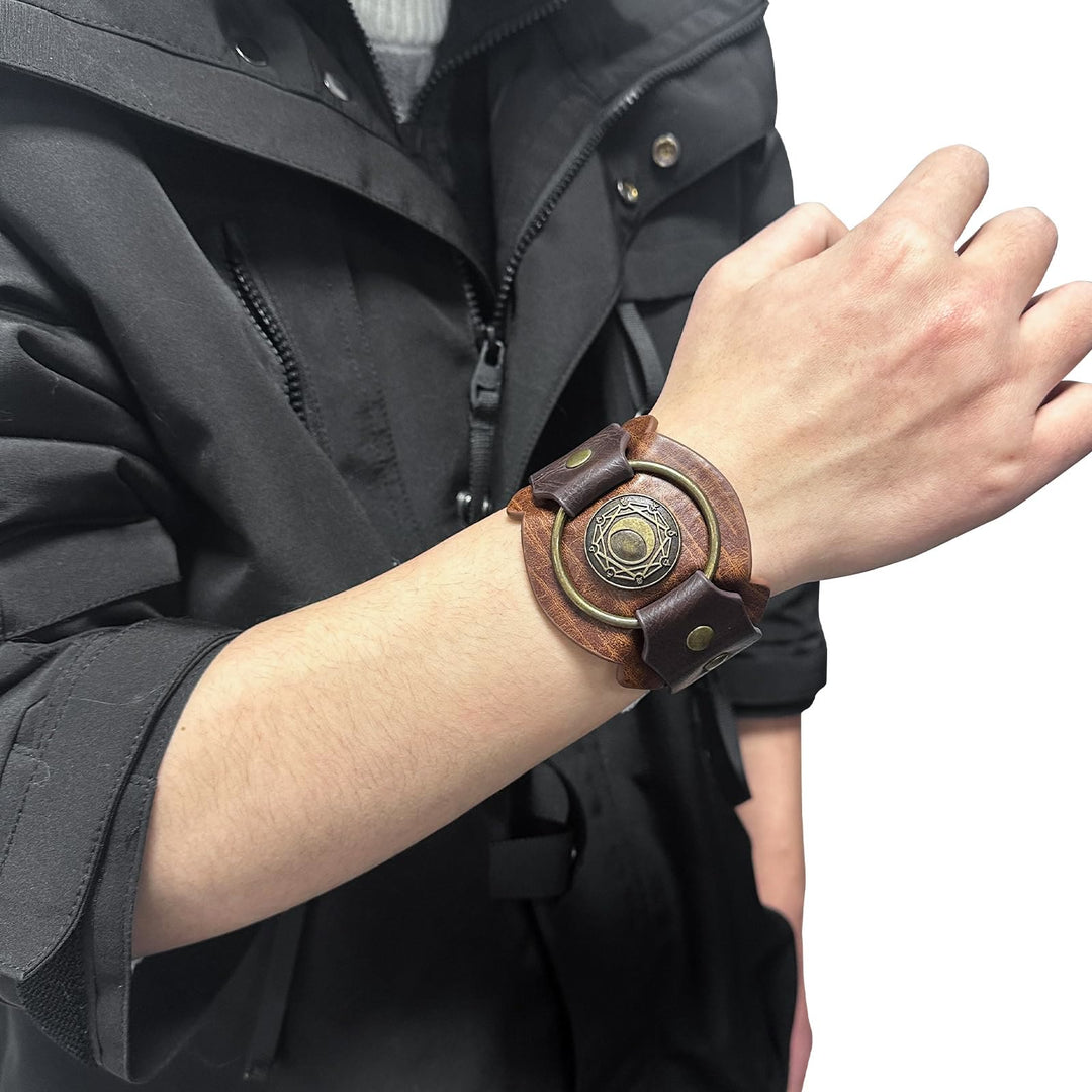 WorldNorse Retro Viking Runes Leather Cuff Bracelet - image 3