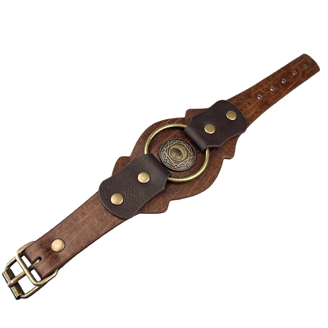 WorldNorse Retro Viking Runes Leather Cuff Bracelet - image 4