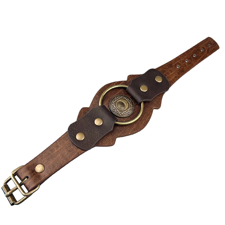 WorldNorse Retro Viking Runes Leather Cuff Bracelet - image 4