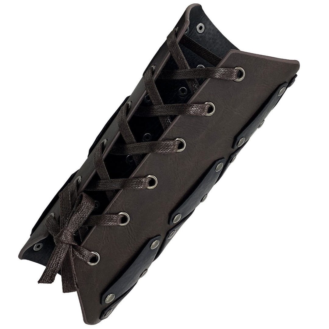 WorldNorse Medieval Punk Rivet Wrist Guard Lace Up Arm Bracers