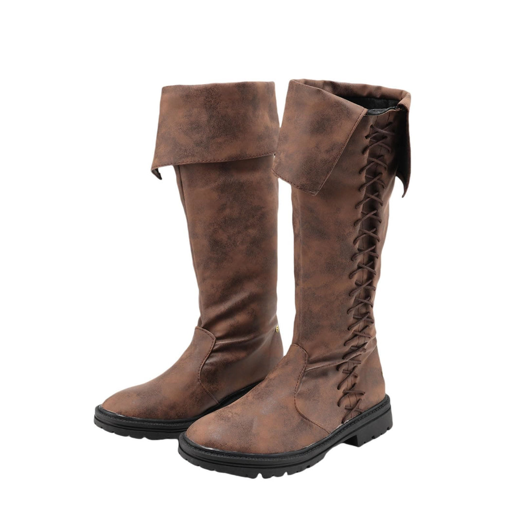WorldNorse Viking Vintage High Calf Pirate Boots - Brown - US 13 - image 6