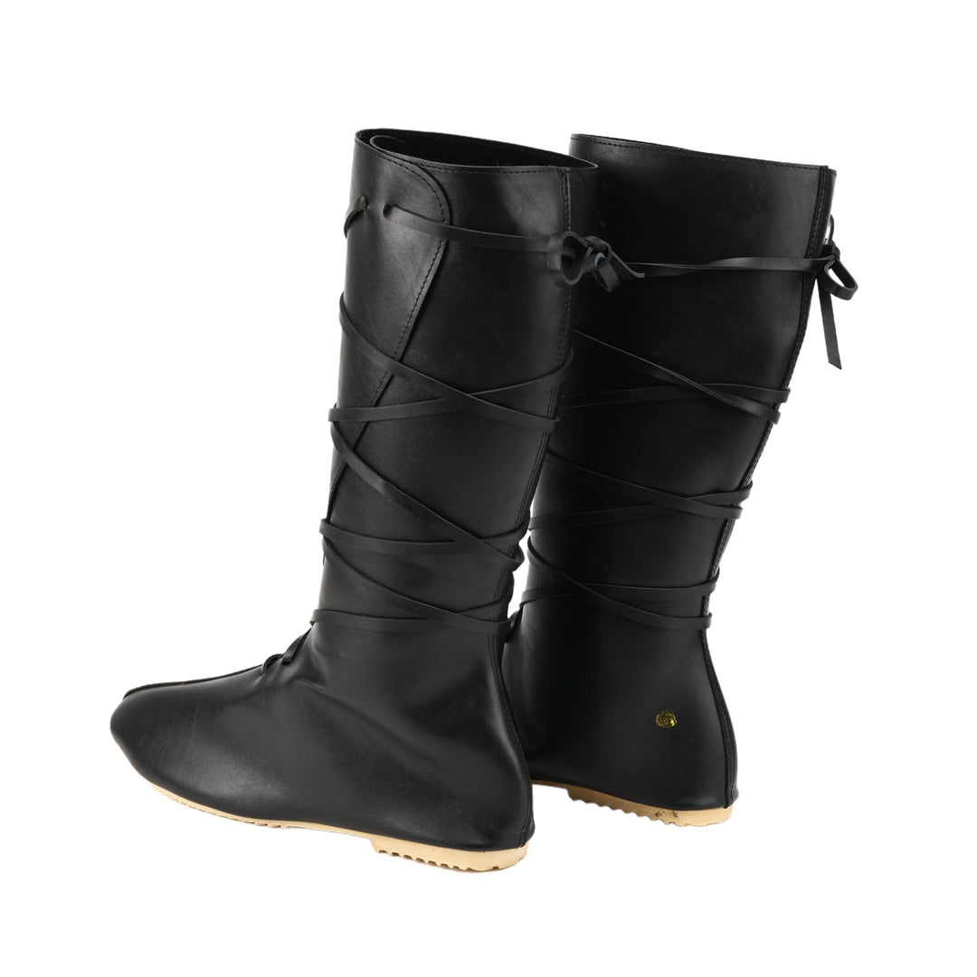 Worldnorse Women Leather Lace-up Pointed Toe Boots