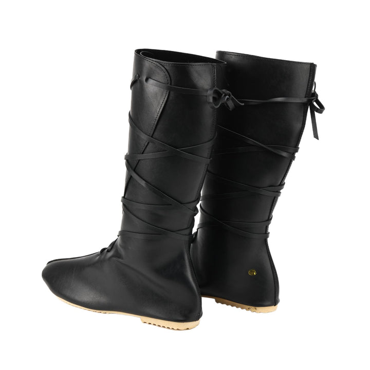 Worldnorse Women Leather Lace-up Pointed Toe Boots