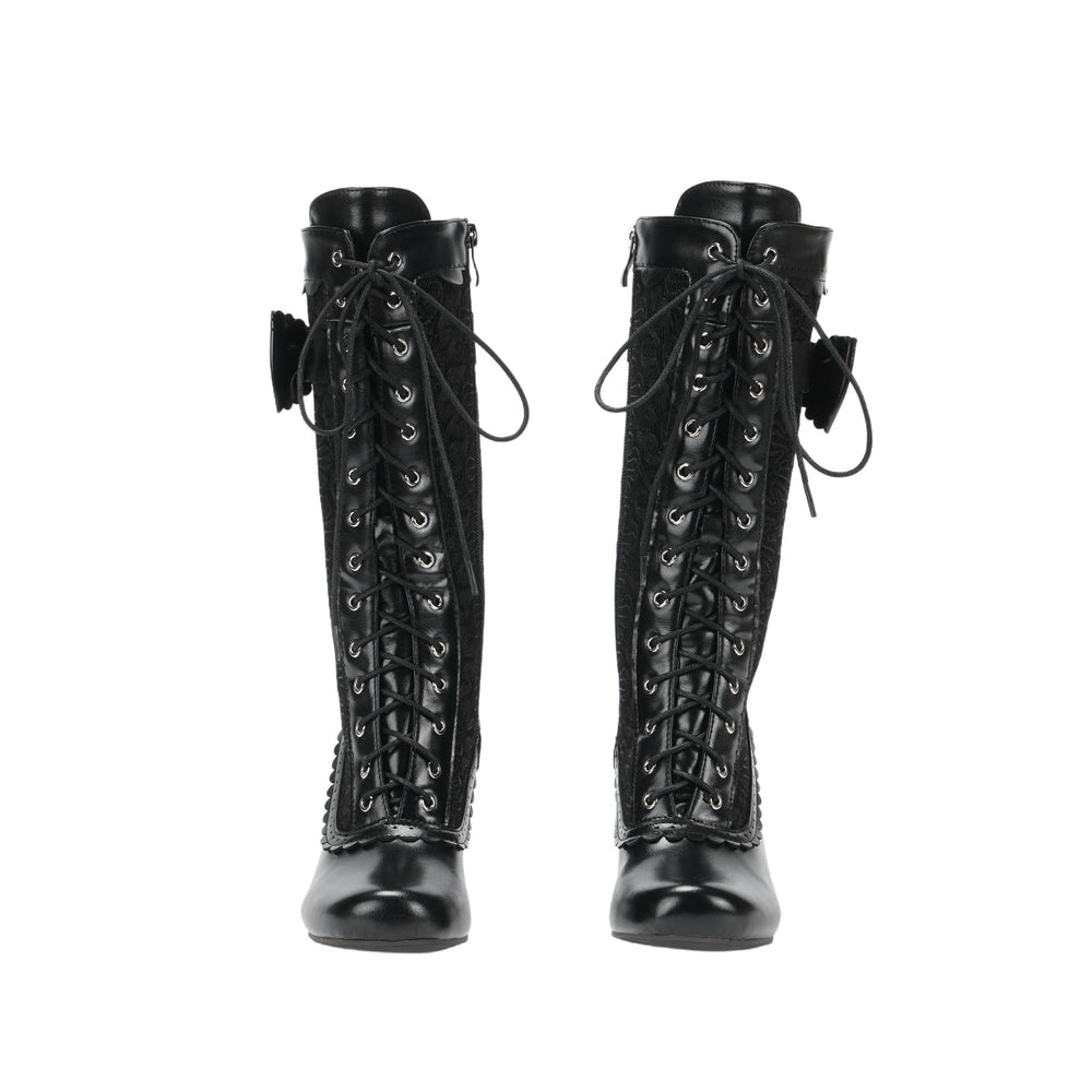 WorldNorse Women Mid Heel Lace Up Boots - image 1