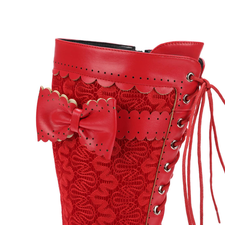 WorldNorse Women Mid Heel Lace Up Boots - image 7