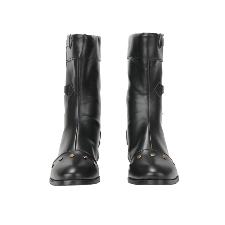 WorldNorse Men's Vintage Studded Pu Leather Boots - image 1