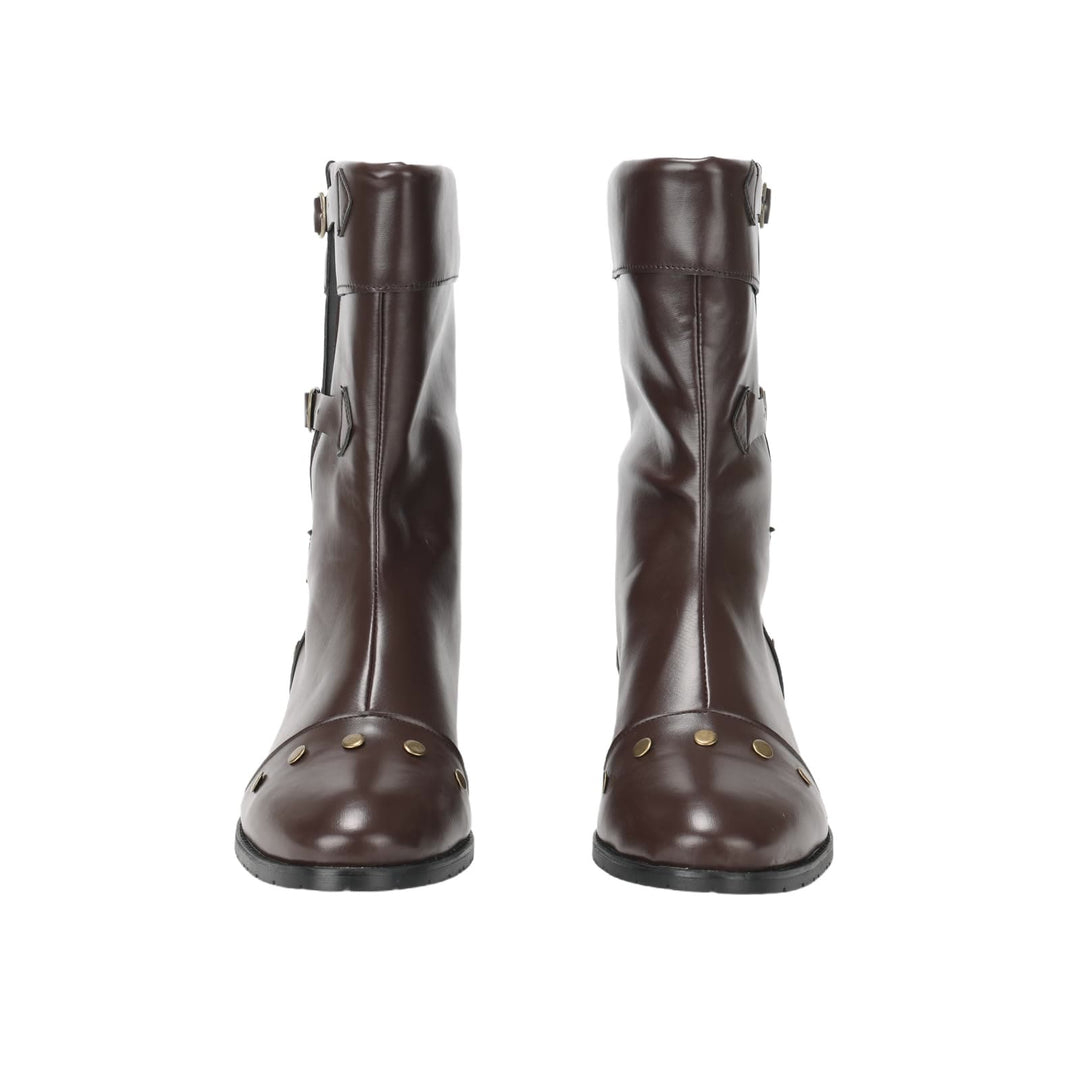 WorldNorse Men's Vintage Studded Pu Leather Boots - image 7