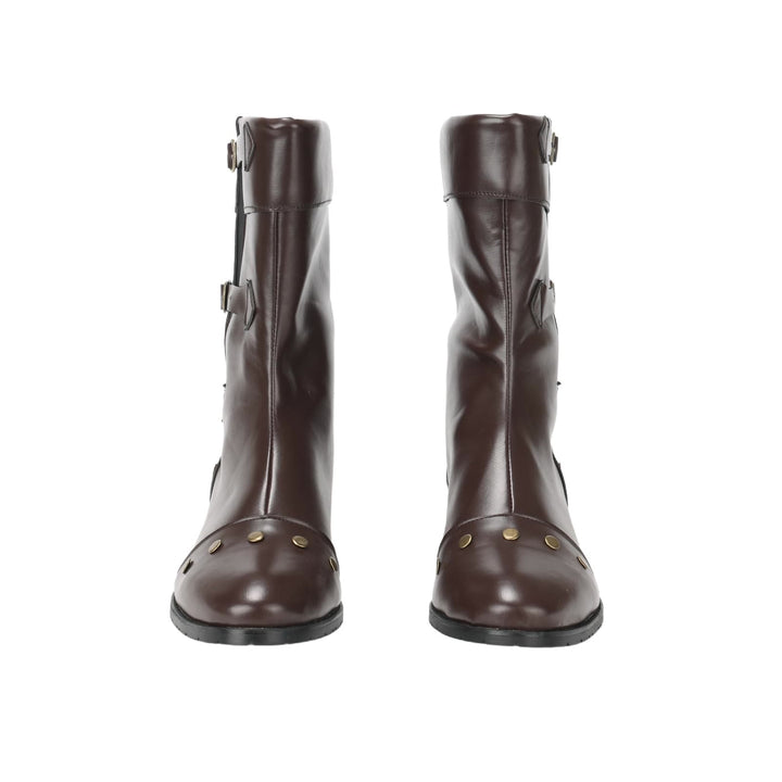 WorldNorse Men's Vintage Studded Pu Leather Boots - image 7