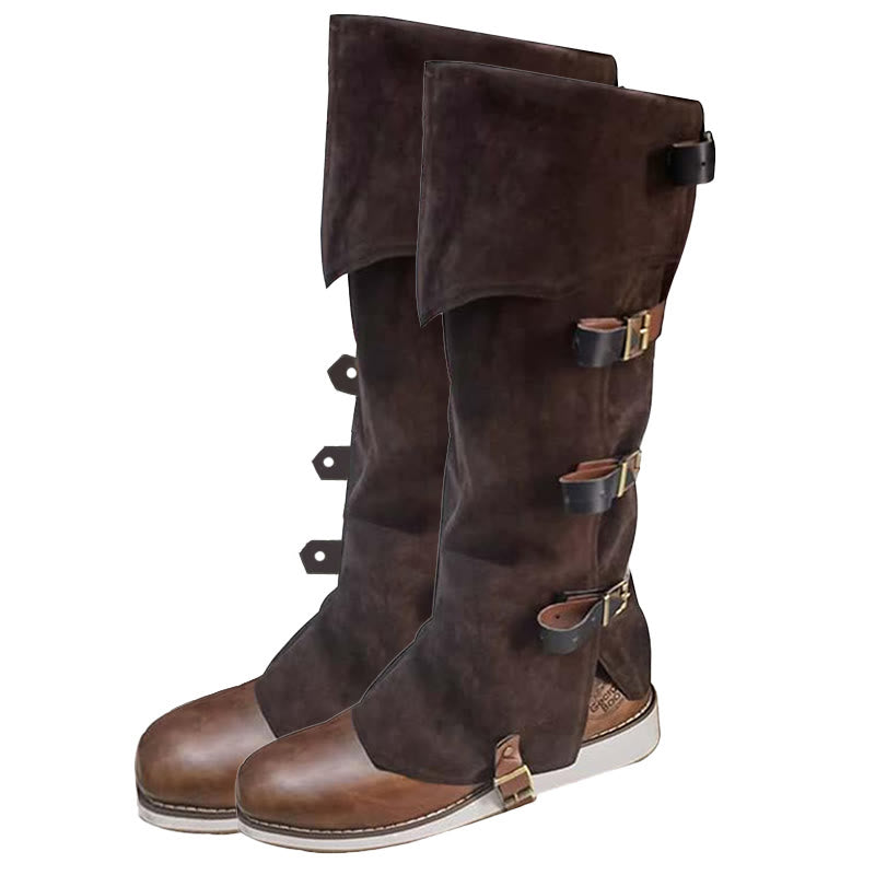 WorldNorse Viking Armor Leg Gaiters Boots Cover - Brown - One Pair - image 12