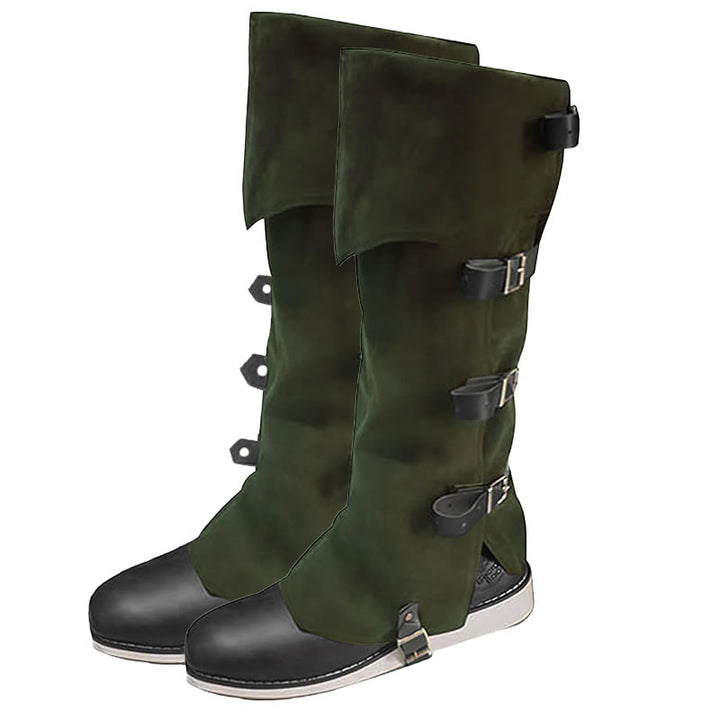 WorldNorse Viking Armor Leg Gaiters Boots Cover - Army Green - One Pair - image 6