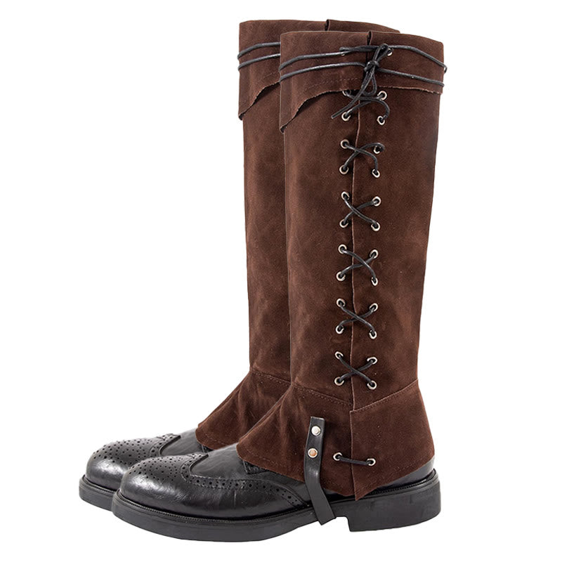WorldNorse Medieval Tops With Studs Boots Cover - Brown - One Pair - image 0