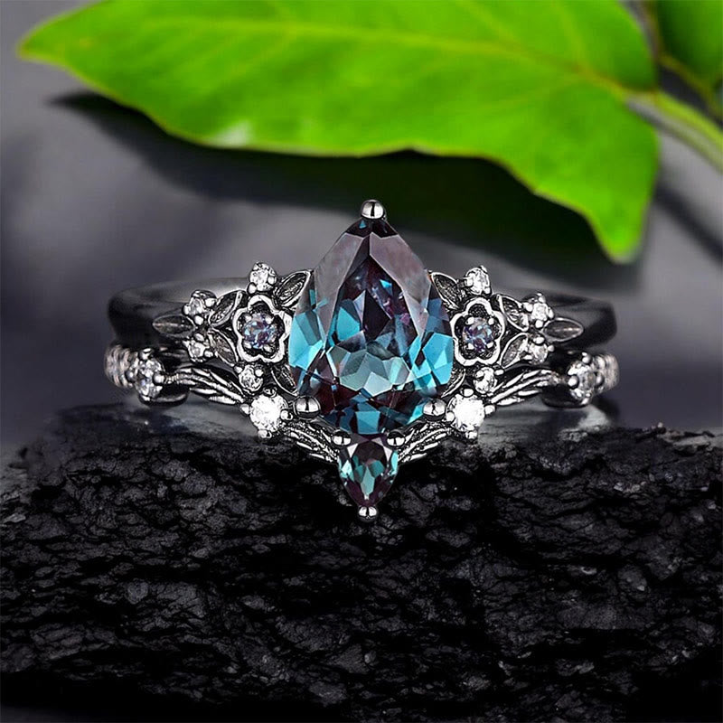 WorldNorse Nordic Floral Alexandrite Ring Set - image 6