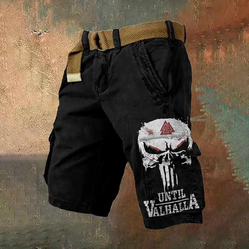 WorldNorse Red Valknut Skull Cargo Shorts - US/UK/AU50，EU60 (5XL) - image 1