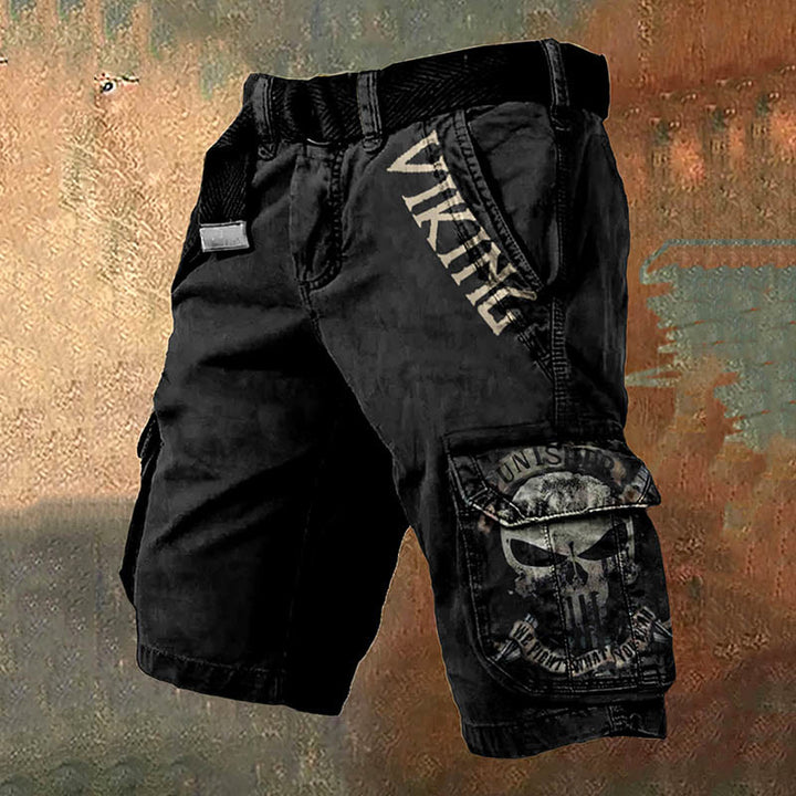 WorldNorse Viking Skull Punisher Cargo Shorts - US/UK/AU50，EU60 (5XL) - image 1