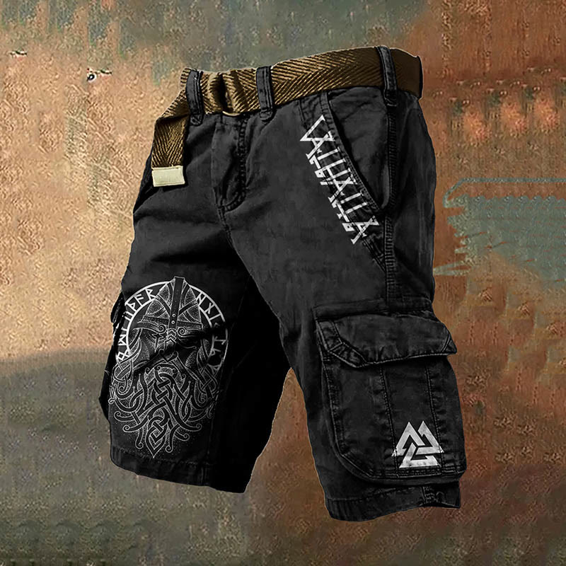 WorldNorse Viking Warrior Valknut Cargo Shorts - US/UK/AU50，EU60 (5XL) - image 1