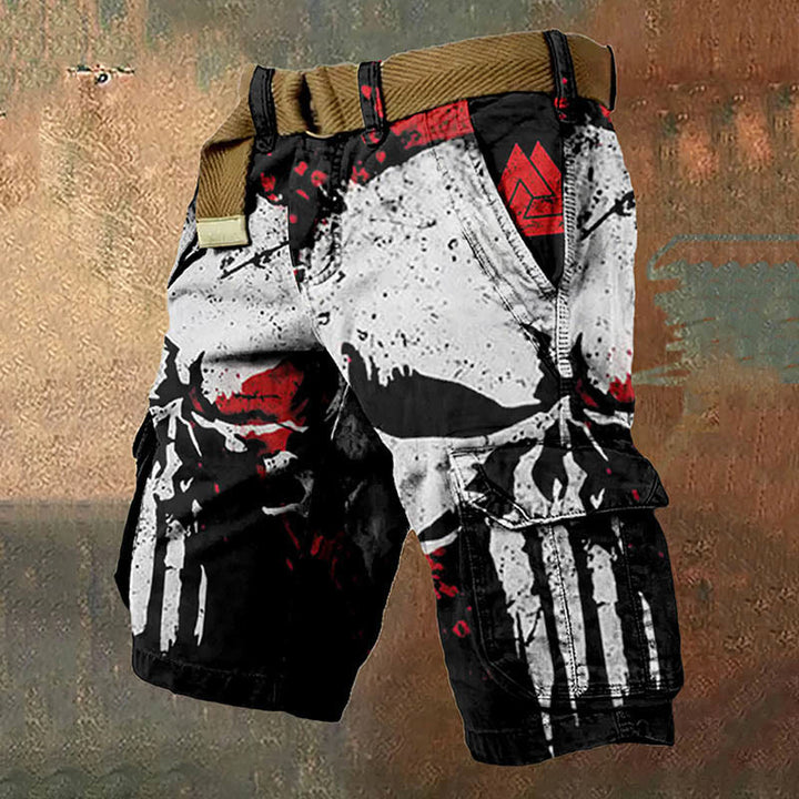 WorldNorse Black And White Gradient Valknut Cargo Shorts - US/UK/AU50，EU60 (5XL) - image 1