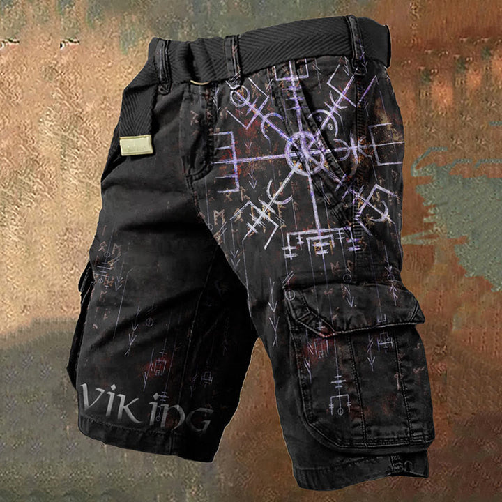 WorldNorse Mystic Rune Vegvisir Cargo Shorts - US/UK/AU50，EU60 (5XL) - image 1