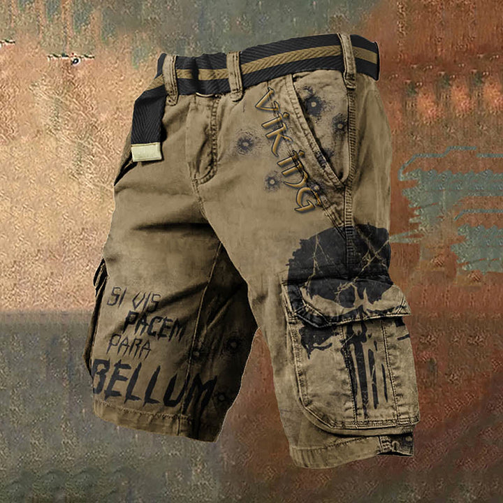 WorldNorse Skull And Latin Quote Cargo Shorts - US/UK/AU50，EU60 (5XL) - image 1