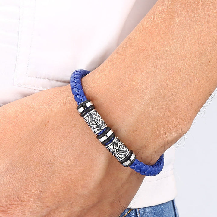 WorldNorse Vintage Celtic Knot Bead Leather Bracelet - image 8