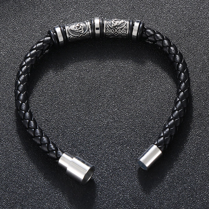 WorldNorse Vintage Celtic Knot Bead Leather Bracelet - image 3