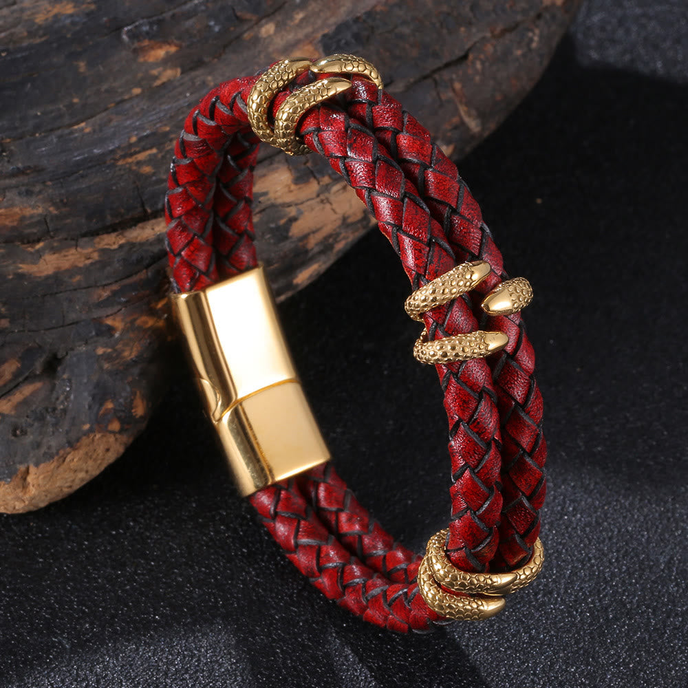 WorldNorse Dragon Claw Double Layer Bracelet - Red & Gold - 23.5cm - image 6