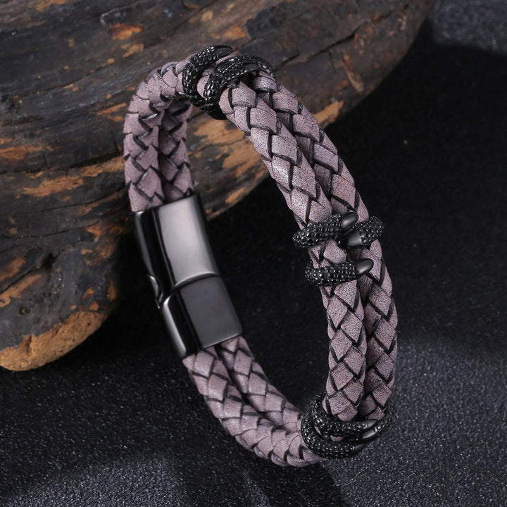WorldNorse Dragon Claw Double Layer Bracelet - Gray & Black - 23.5cm - image 10