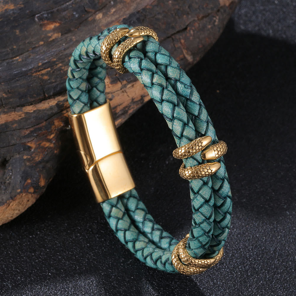 WorldNorse Dragon Claw Double Layer Bracelet - Green & Gold - 23.5cm - image 17