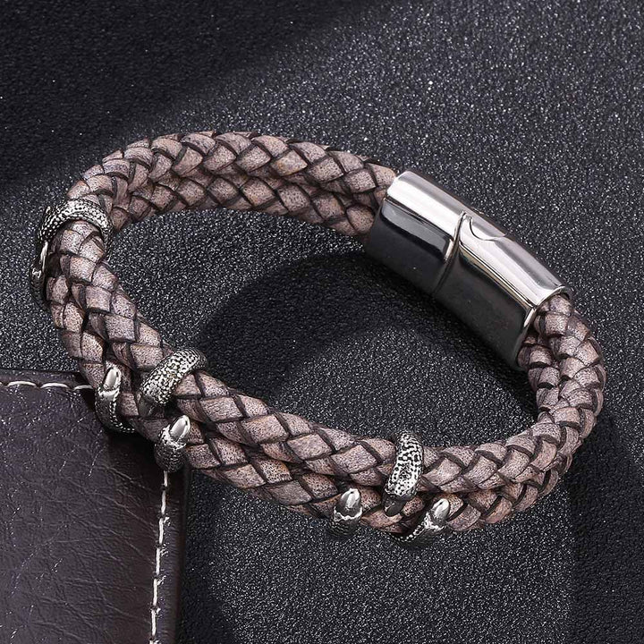 WorldNorse Dragon Claw Double Layer Bracelet - Gray & Silver - 23.5cm - image 8