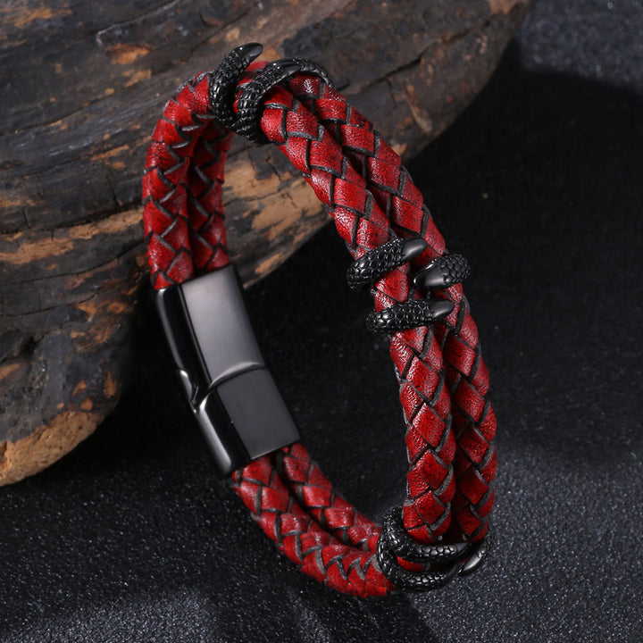 WorldNorse Dragon Claw Double Layer Bracelet - Red & Black - 23.5cm - image 7