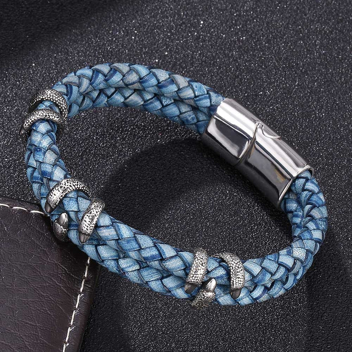 WorldNorse Dragon Claw Double Layer Bracelet - Blue & Silver - 23.5cm - image 0