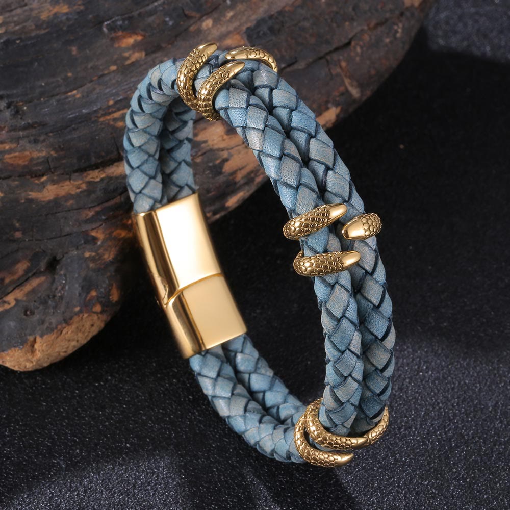 WorldNorse Dragon Claw Double Layer Bracelet - Blue & Gold - 23.5cm - image 3