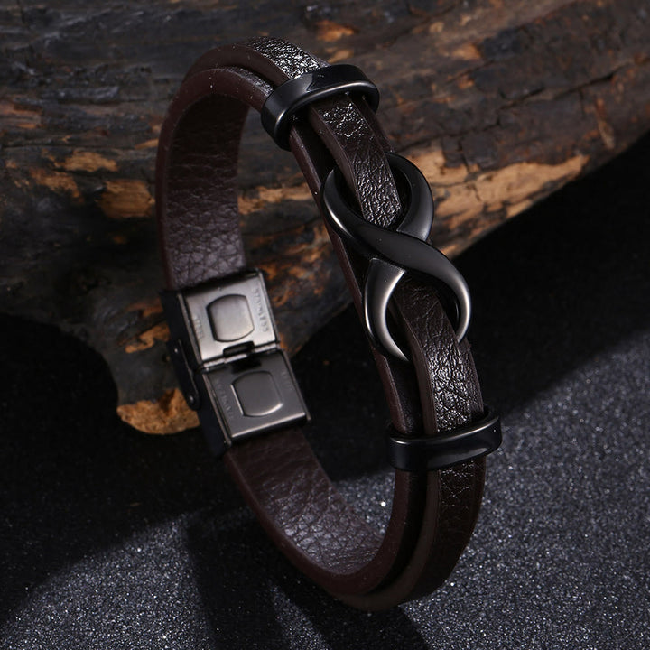WorldNorse Number Eight Lucky Bracelet - Brown & Black - 20.5cm - image 3