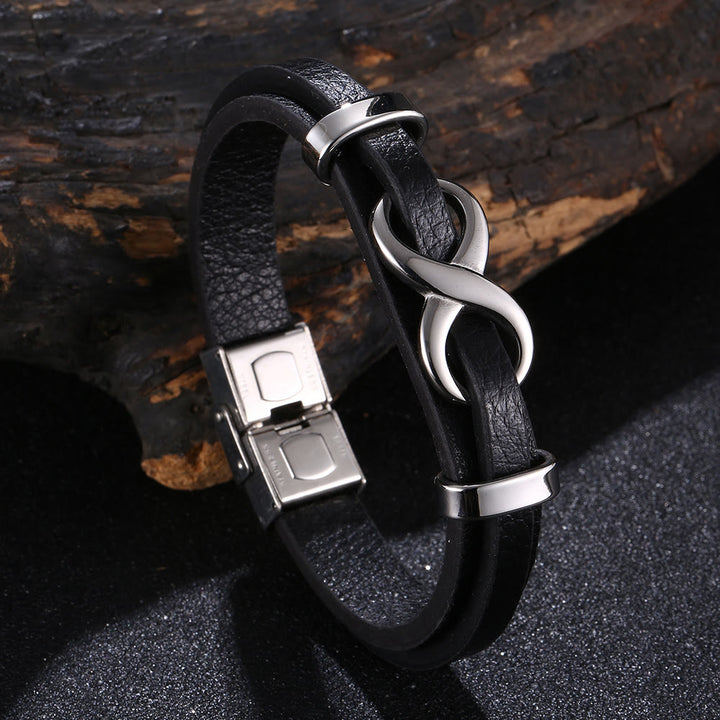 WorldNorse Number Eight Lucky Bracelet - Black & Silver - 20.5cm - image 5
