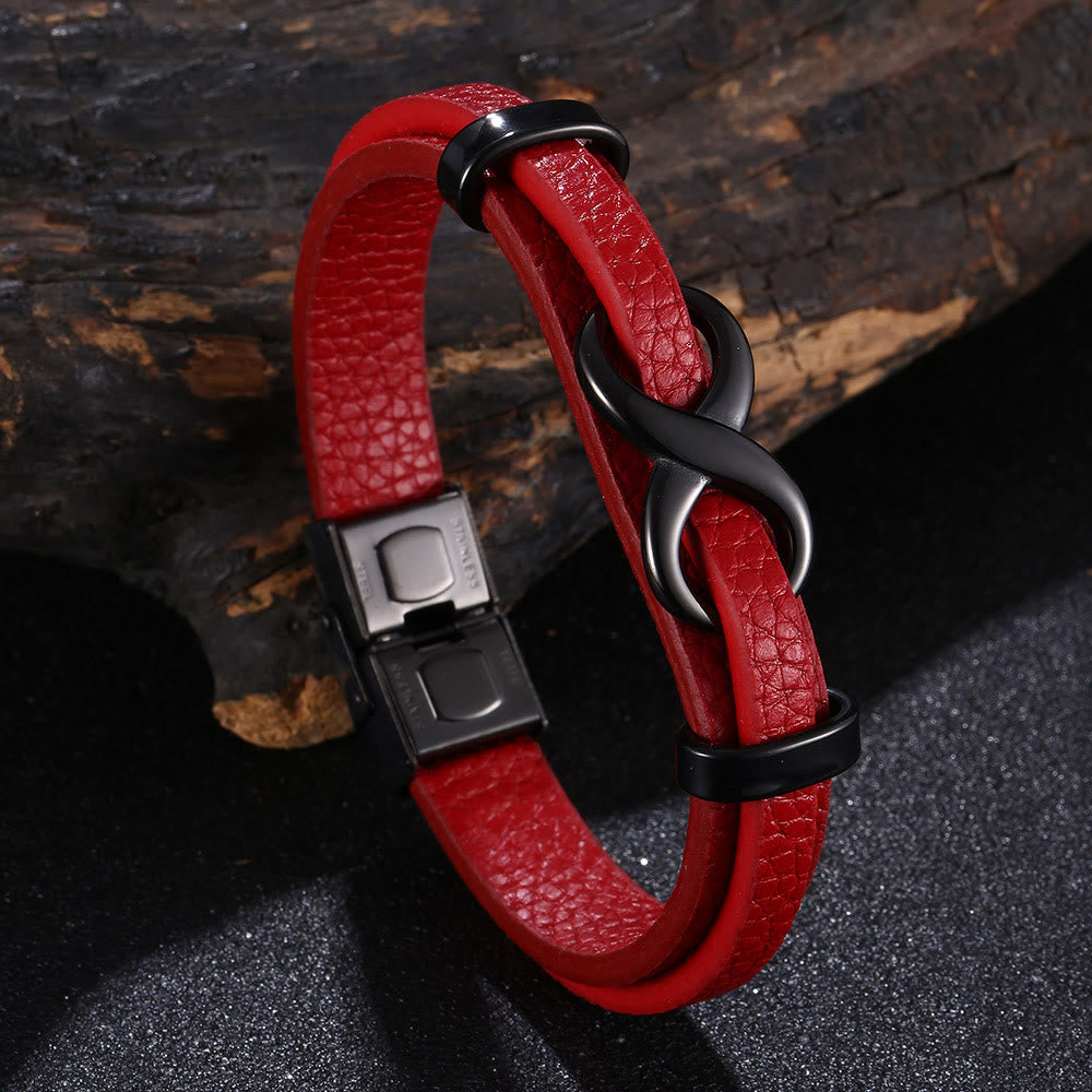 WorldNorse Number Eight Lucky Bracelet - Red & Black - 20.5cm - image 11