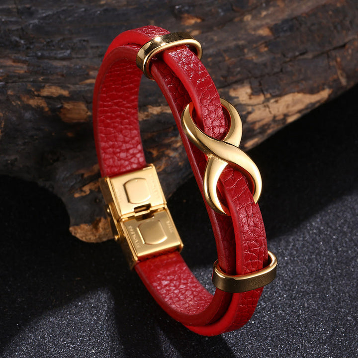 WorldNorse Number Eight Lucky Bracelet - Red & Gold - 20.5cm - image 9