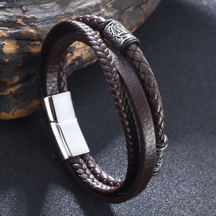 WorldNorse Triple Magnetic Clasp Bracelet - Brown - 23.5cm - image 6