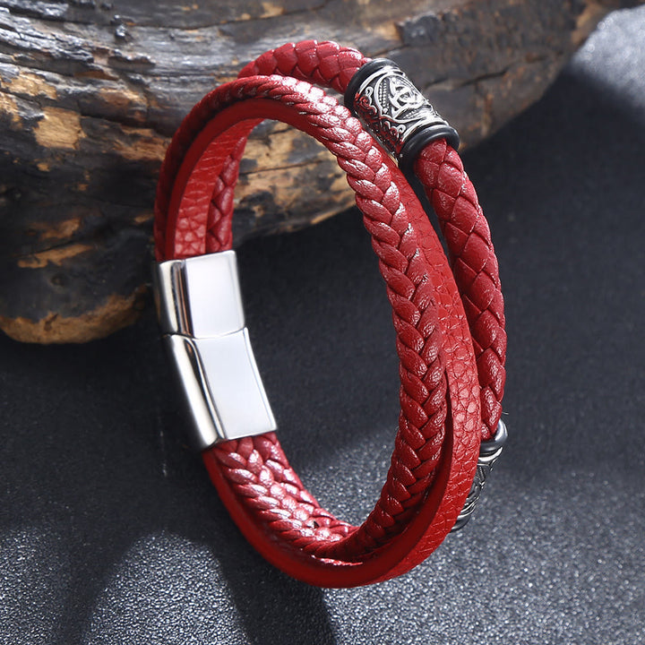 WorldNorse Triple Magnetic Clasp Bracelet - Red - 23.5cm - image 4