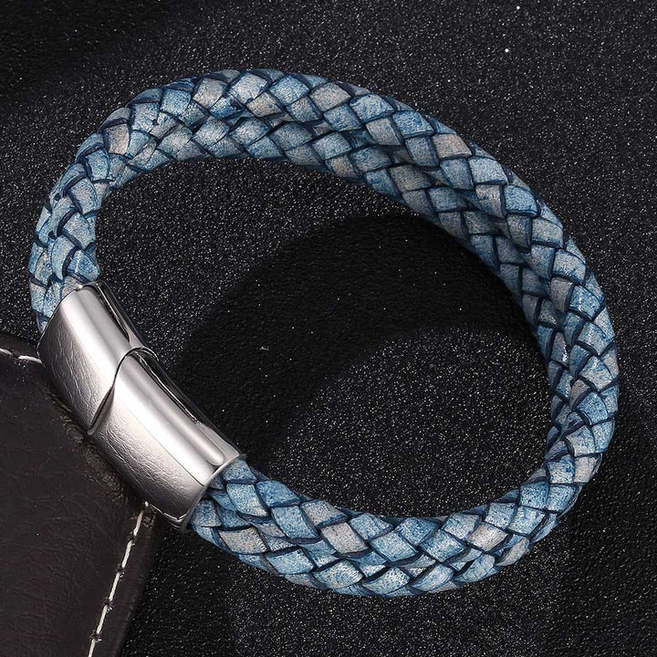 WorldNorse Double Layered Braided Bracelet - Blue - 23.5cm - image 1