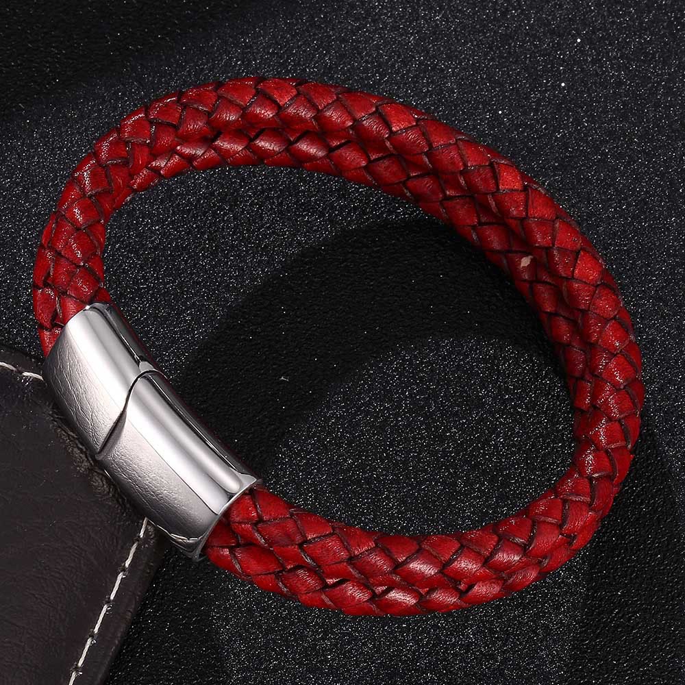 WorldNorse Double Layered Braided Bracelet - Dark Red - 23.5cm - image 6