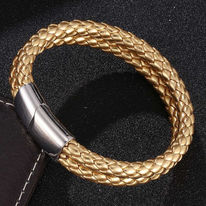 WorldNorse Double Layered Braided Bracelet - Gold - 23.5cm - image 8