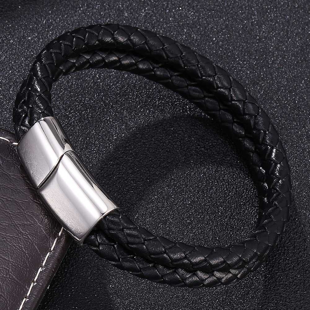 WorldNorse Double Layered Braided Bracelet - Black - 23.5cm - image 3