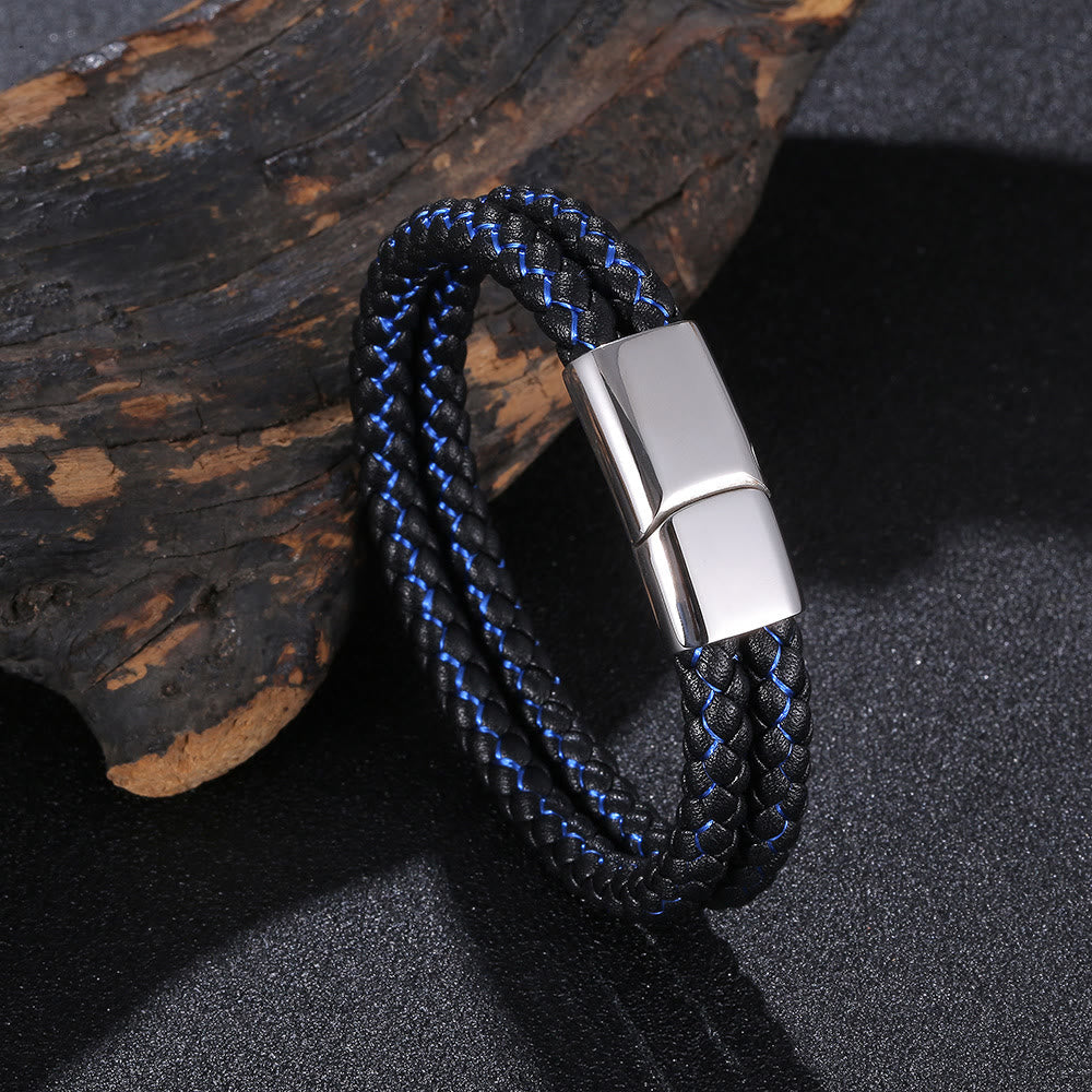 WorldNorse Double Layered Braided Bracelet - Dark Blue & Black - 23.5cm - image 12