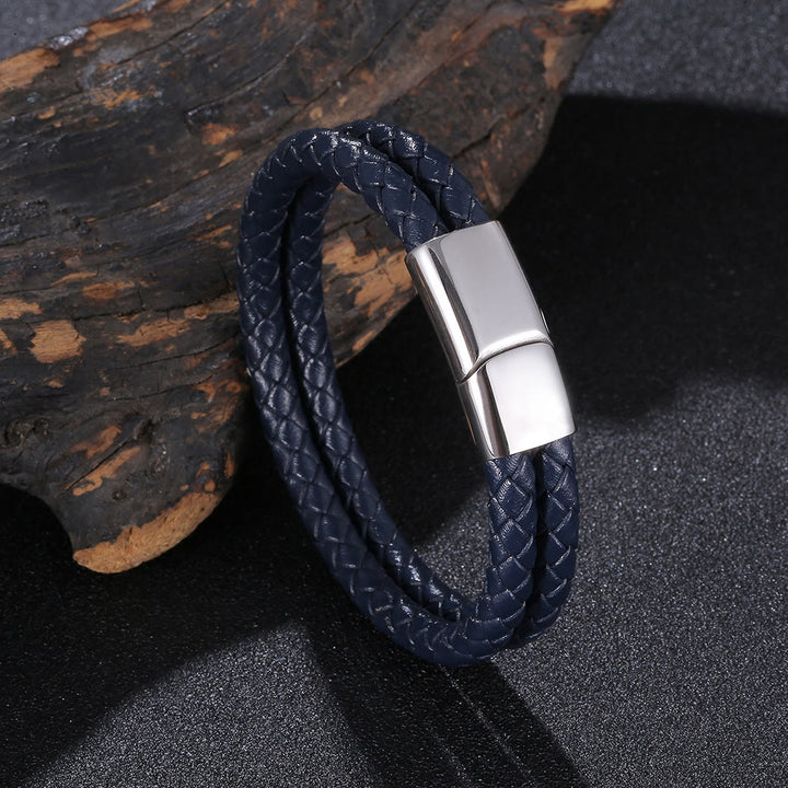 WorldNorse Double Layered Braided Bracelet - Navy Blue - 23.5cm - image 14