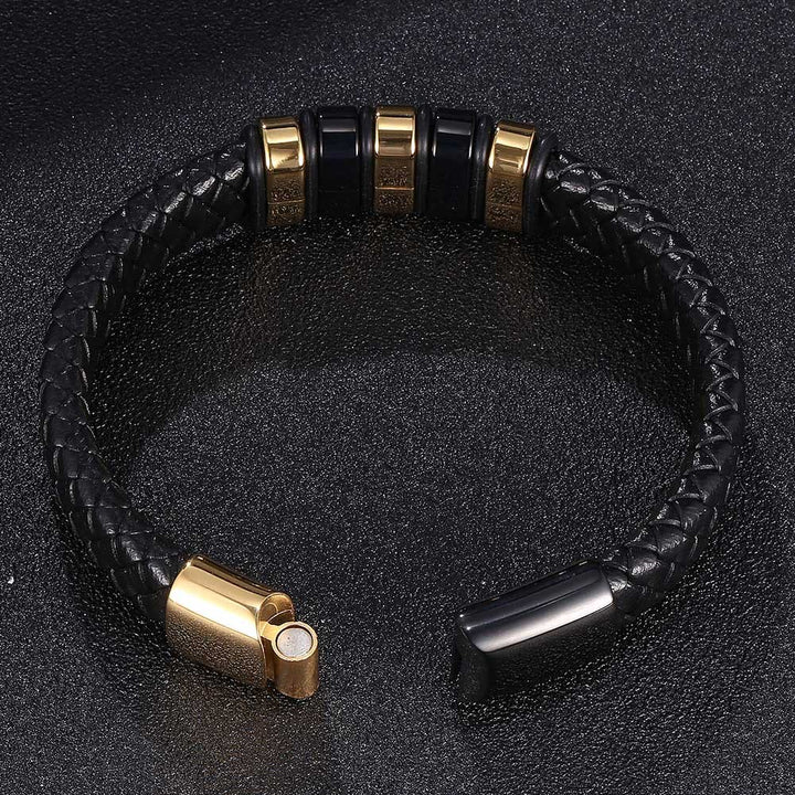 WorldNorse Black Braided Leather Bracelet - image 2