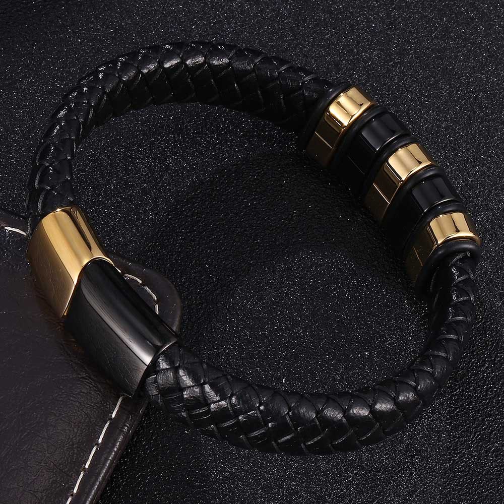 WorldNorse Black Braided Leather Bracelet - image 1